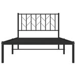 vidaXL Cadre de lit métal sans matelas avec tête de lit noir 100x190cm