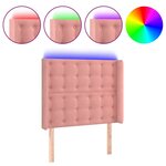 vidaXL Tête de lit à LED Rose 83x16x118/128 cm Velours