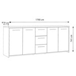 FINLANDEK Buffet bas - Décor chene sonoma et blanc mat - Contemporain - PILVI - L 179 cm