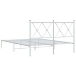vidaXL Cadre de lit métal avec tête de lit blanc 140x190 cm