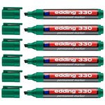 Marqueur Permanent 330 Vert Pointe Biseautée 1-5 mm x 6 EDDING