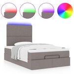 VidaXL Cadre de lit ottoman avec matelas taupe 120x190 cm tissu