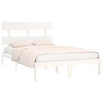 vidaXL Cadre de lit sans matelas blanc 200x200 cm bois massif