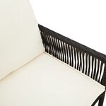 vidaXL Tabourets de bar jardin coussins lot de 2 noir résine tressée