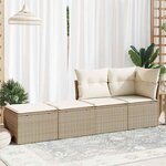 vidaXL Salon de jardin avec coussins 2 Pièces beige résine tressée acacia