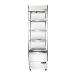 Vitrine murale libre-service chauffante slim - 220 l - buffalo -  - inox220 494x600x1742mm