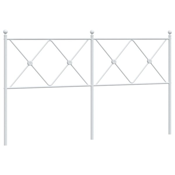 vidaXL Tête de lit métal blanc 160 cm