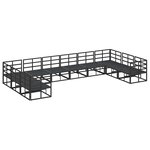 vidaXL Ensemble de canapé de jardin avec coussin 10 Pièces Noir Aluminium