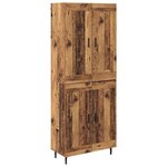vidaXL Haut Armoire 2 Pièces Bois Ancien Bois Aggloméré et Verre