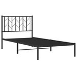 vidaXL Cadre de lit métal sans matelas avec tête de lit noir 90x190 cm
