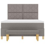 vidaXL Lit à ressorts avec matelas Taupe 160 x 200 cm tissu