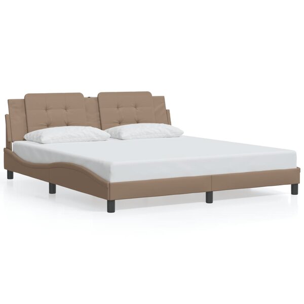 vidaXL Cadre de lit sans matelas Zadar cappuccino 180x200 cm similicuir