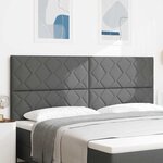 vidaXL Tête de Lit en Tissu Geometric Manuel Gris foncé 200 cm tissu
