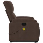 vidaXL Fauteuil inclinable de massage marron tissu microfibre
