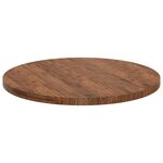 vidaXL Plateau de table Marron Clair Ø 90 x 4 cm Bois de chêne massif