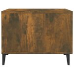 vidaXL Table basse avec pieds en métal Chêne fumé 50x50x40 cm