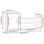 vidaXL Armoire à chaussures Gris béton 130x35x54 cm Bois d'ingénierie