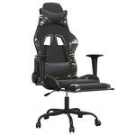 vidaXL Chaise de jeu avec repose-pied Noir et camouflage Similicuir