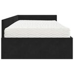 vidaXL Cadre de lit d'angle avec matelas Autre 2 Pièces Noir Velours