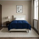 vidaXL Duvet complet toute l'année Bleu foncé 140 x 200 cm Microfibre