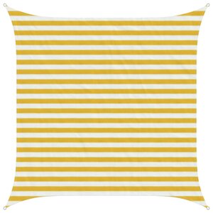 vidaXL Voile d'ombre Jaune et blanc 2 5 x 2 5 m HDPE