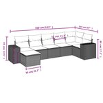 vidaXL Salon de jardin avec coussins 7 Pièces gris clair résine tressée