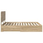 vidaXL Cadre de lit Chêne Sonoma 140 x 190 cm Bois d'ingénierie