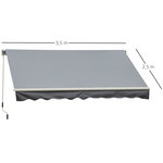 Store banne manuel rétractable aluminium polyester imperméabilisé 3 5L x 2 5l m gris