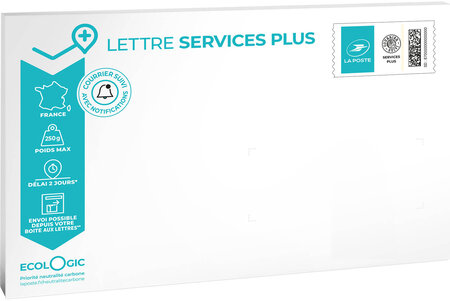 Prêt-à-Poster - Lettre Services Plus - XS - Pochette cartonnée 26 x 16,5 cm – épaisseur 3 cm