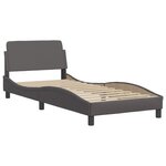 vidaXL Cadre de lit sans matelas Hvar gris 90x190 cm similicuir
