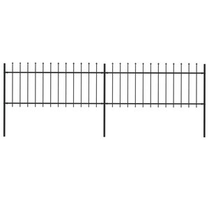 vidaXL Clôture de jardin avec dessus en lance Acier 3 4x0 8 m Noir