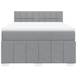 vidaXL Sommier à lattes de lit avec matelas Gris clair 140x190cm Tissu