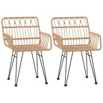 vidaXL Chaises de jardin lot de 2 accoudoir 56x64x80 cm Résine tressée