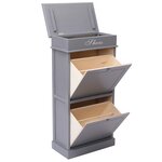 vidaXL Armoire à chaussures Gris 50 x 28 x 98 cm Bois de Paulownia
