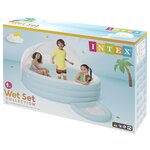 INTEX Flotteur Lounge de Piscine avec Auvent Bleu Clair et Blanc