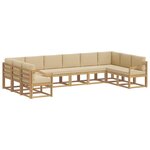 vidaXL Ensemble de canapés d'extérieur 10 pc Blanc et Beige