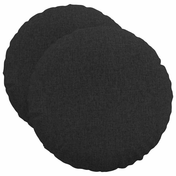 vidaXL Coussins de siège 2 pc Tissu Noir Ø50 x 19 cm
