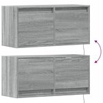 vidaXL Meuble TV mural avec lumières LED sonoma gris 80x31x35 cm