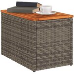 vidaXL Tables d'appoint de jardin 2 Pièces gris rotin bois massif
