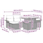 vidaXL Ensemble de canapé de jardin 7 Pièces Gris clair Poly rotin