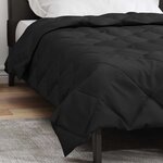 vidaXL Duvet complet toute l'année Noir 220 x 155 cm Microfibre