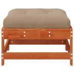 vidaXL Repose-pieds de jardin Bois de pin massif Brun cire