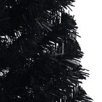 vidaXL Demi sapin de Noël artificiel avec support Noir 150 cm PVC
