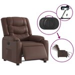 vidaXL Fauteuil inclinable électrique Marron Similicuir