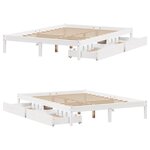 vidaXL Cadre de lit sans matelas blanc 140x190 cm bois de pin massif