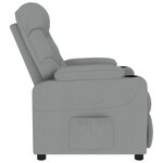 vidaXL Fauteuil de massage Gris clair Tissu