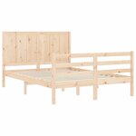 vidaXL Cadre de lit avec tête de lit 120x200 cm bois massif