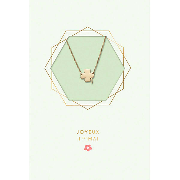 Carte Bijou - Collier Trèfle 1er Mai - Draeger paris