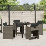 vidaXL Ensemble de salle à manger pour jardin 5 Pièces Gris Poly rotin