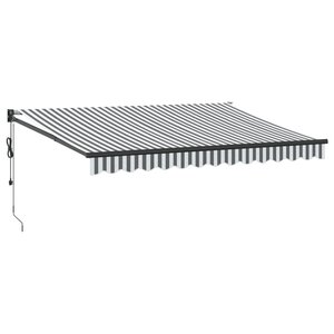 vidaXL Auvent rétractable anthracite et blanc 3 5x2 5m tissu/aluminium
